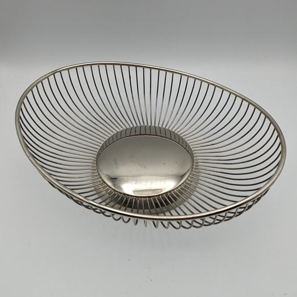 Silver Wire Decorative Table Baskets Centerpieces Set 2 Vintage Mid-Century MCM - Picture 15 of 16